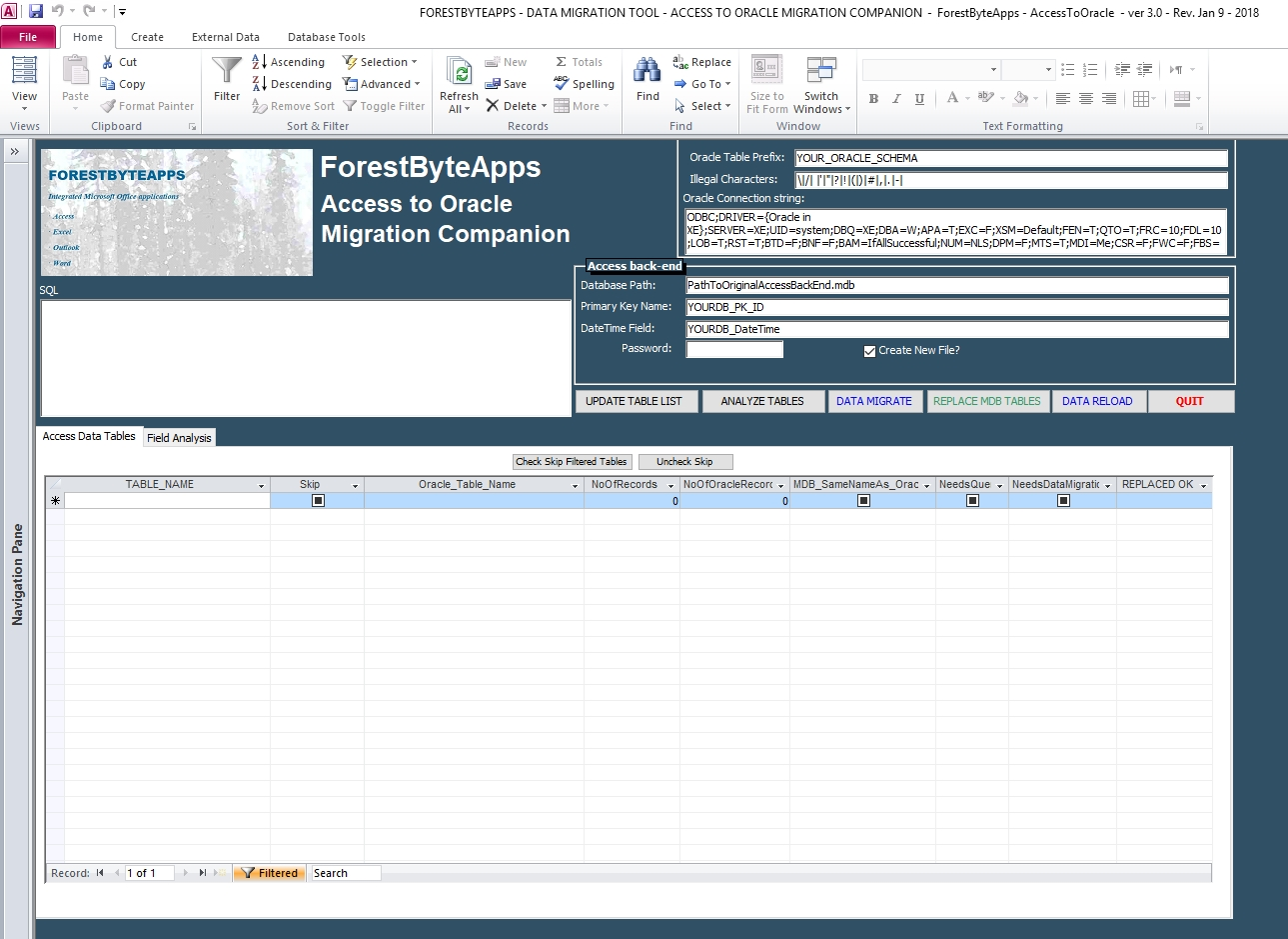 ForestByteApps Access to Oracle Migration Companion